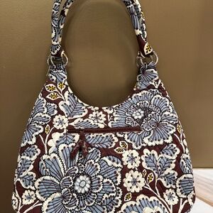 Vera Bradley Hobo bag, retired Slate Blooms pattern